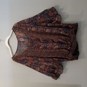 Westbrook Sheer navy floral blouse 2X